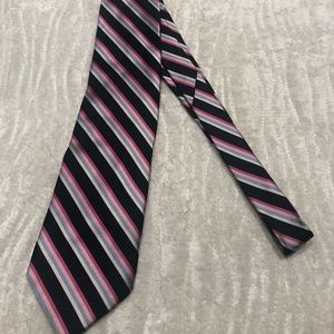 Nautical silk blue and pink men’s neck tie